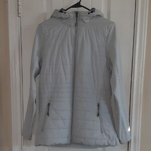 New Balance Women's Gray Hooded Puffer Jacket